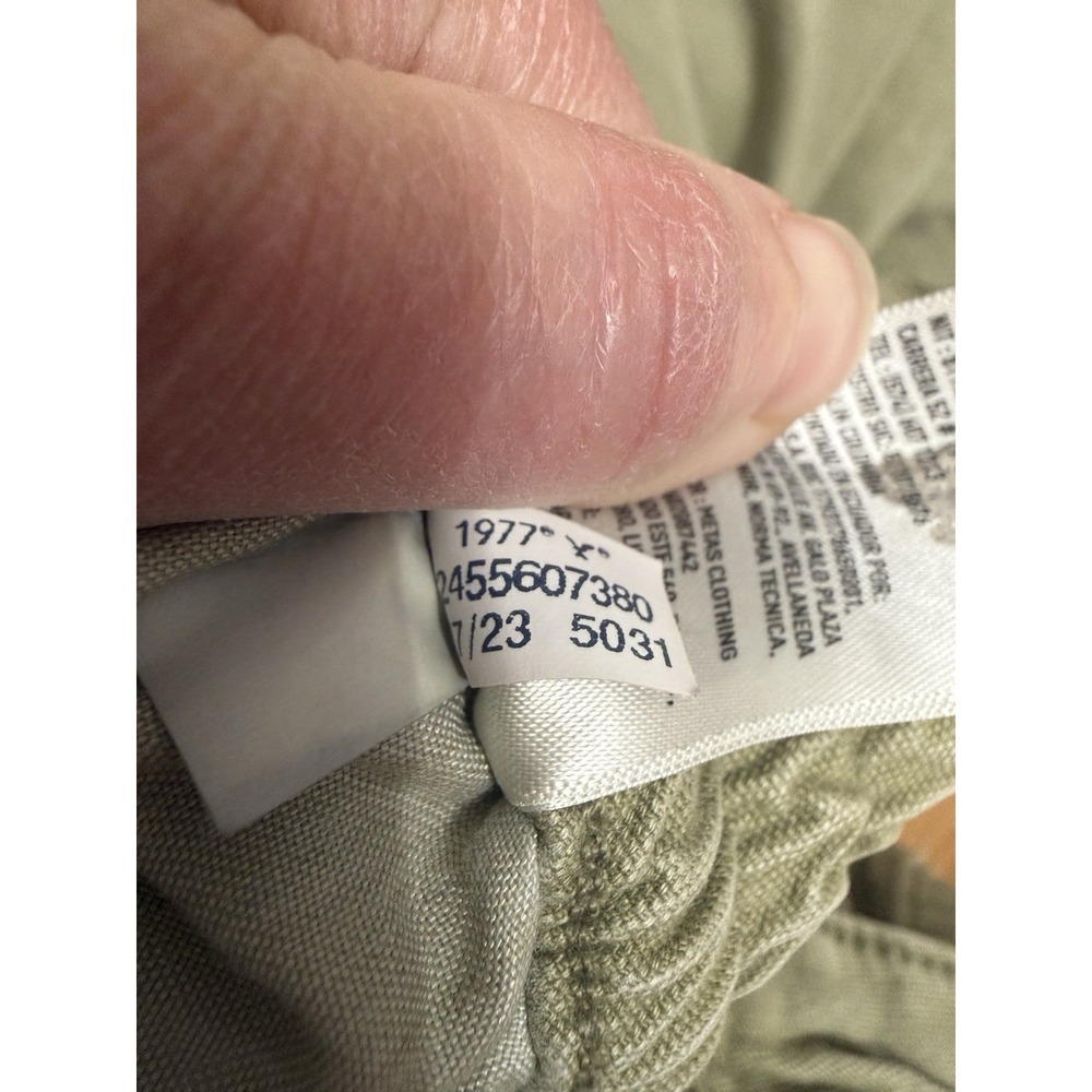 American Eagle Womens Stretch Cargo Pants Olive Green Utility Size 14 Straight - Picture 8 of 8
